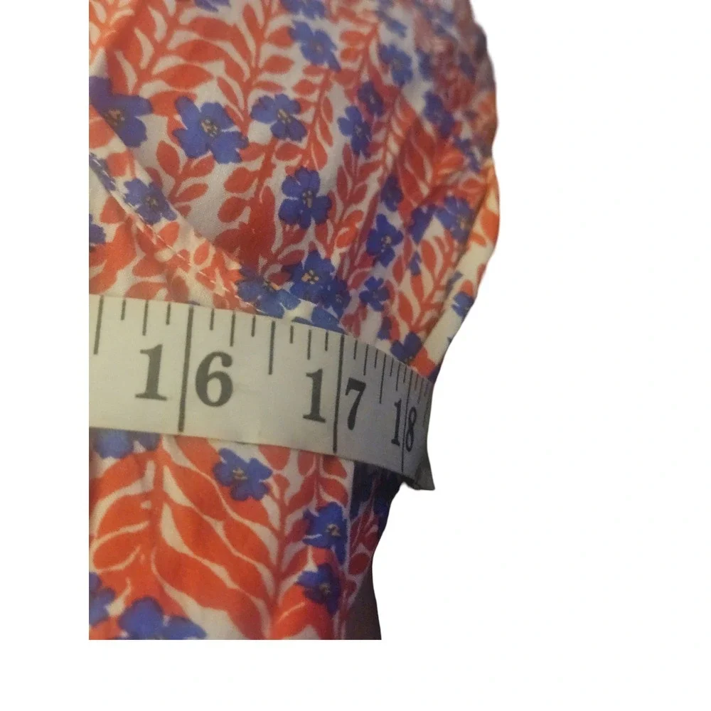 J. Crew Womens Red Blue Floral Print‎ Sleeveless Maxi Dress Size 8 Summer Flowy